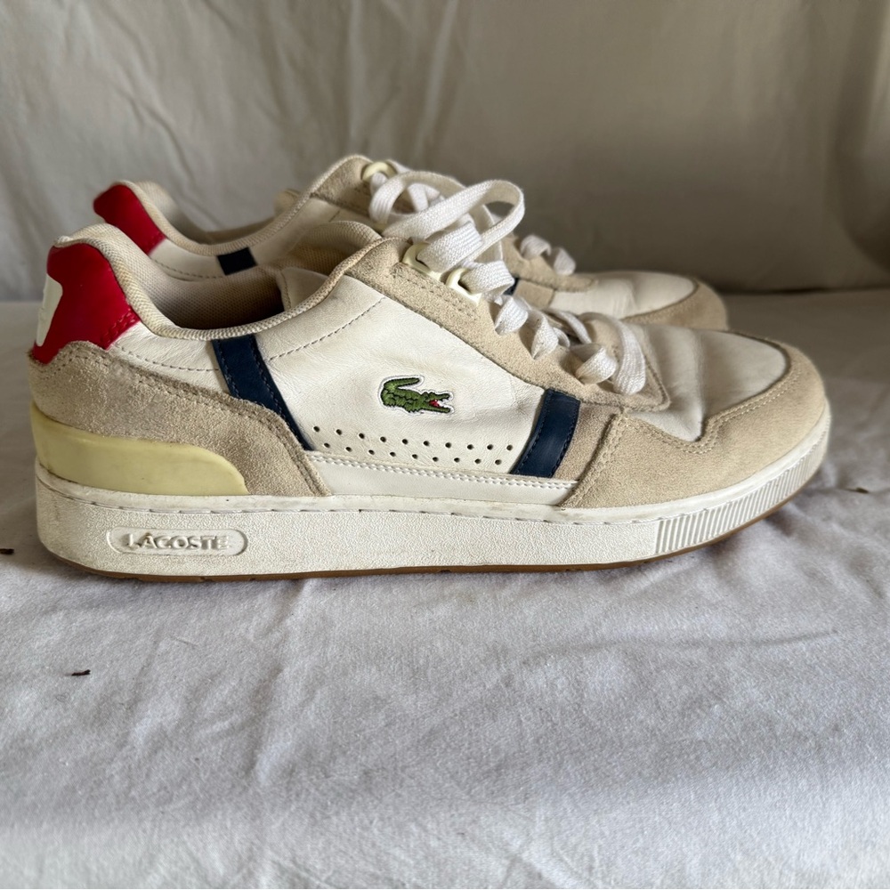 Lacoste White and Beige Sneakers